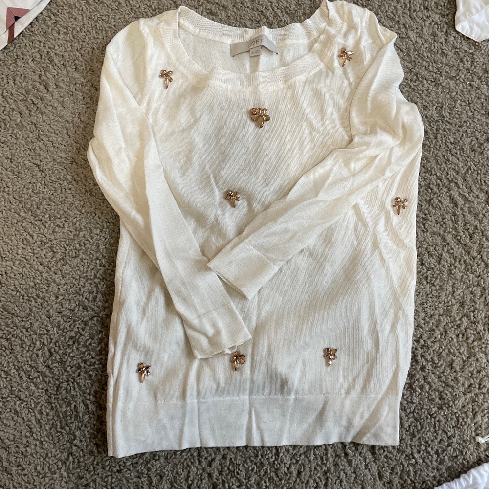 Loft white sweater